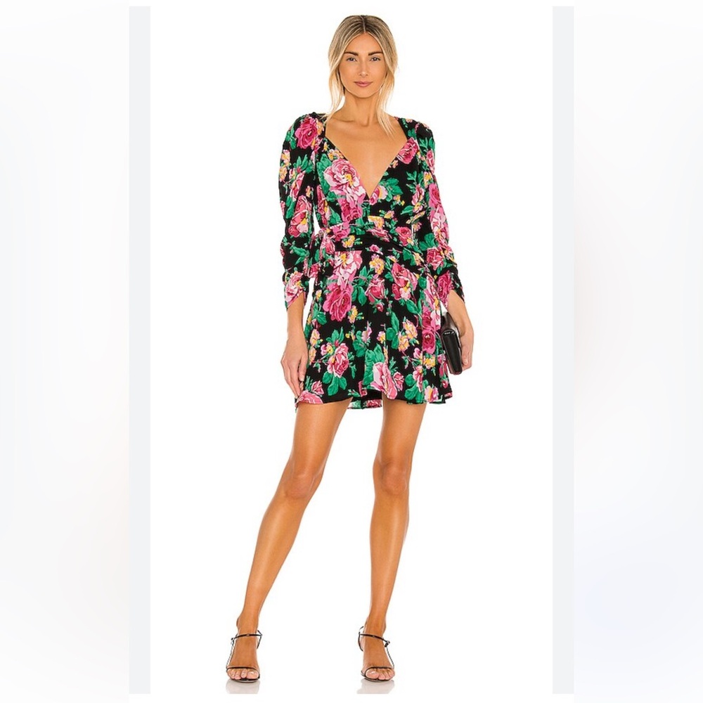 NWT | FOR LOVE & LEMONS x REVOLVE June Rose Floral Mini Open Back Dress | L